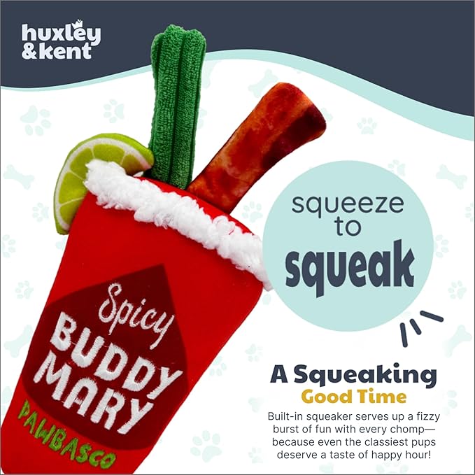 Huxley & Kent Funny Dog Toy w/Squeaker – Power Plush Squeaky Dog Toys for Small, Medium & Large Dogs – Soft Stuffed Animal for Indoor Play & Fetch - Buddy Mary, Large