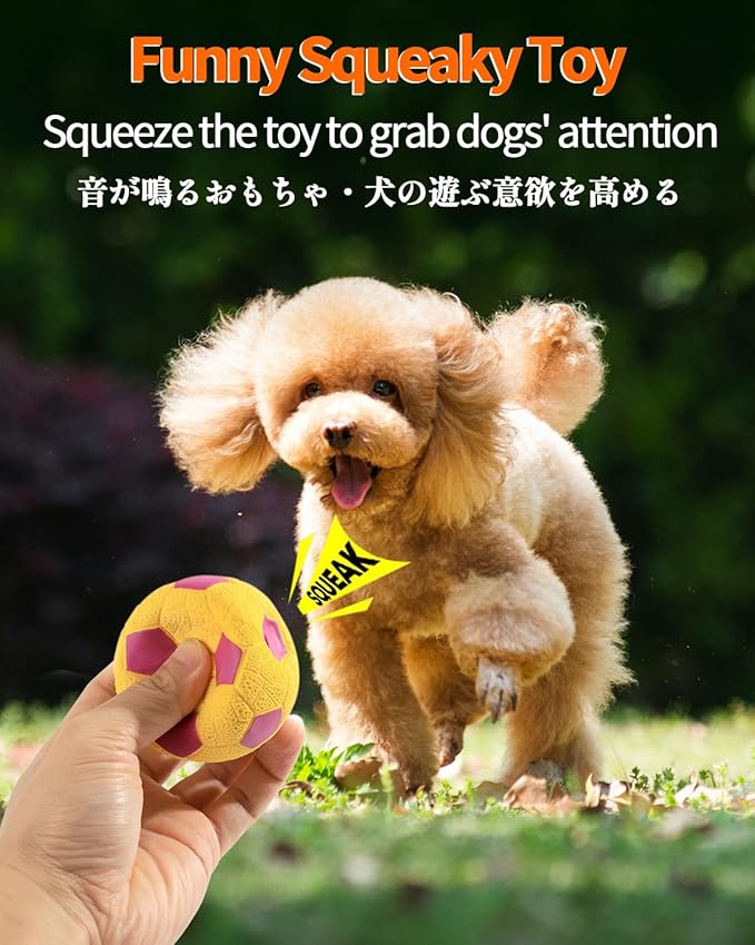 SCHITEC Squeaky Dog Balls, [4 Pack] Interactive Latex Rubber Squeak Dog Toys, 2.4'' Soft Bouncy Fetch Play Ball Toy for Small Dogs Puppies