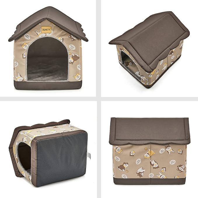 Jiupety Dog House Indoor, 2XL Size Indoor Dog House for Large Dog, Warm Cave Sleeping Nest Bed for Cats and Dogs, Brown