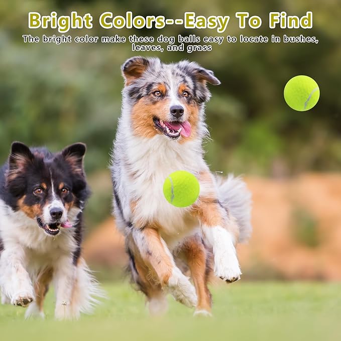 Magicorange Dog Tennis Balls,90 Pack 2.5 inch Floatable Squeaky Tennis Balls for Fetch Exercise, Natural Rubber Squeaky Dog Ball Training Safe (Multicolor, 2.5inch)