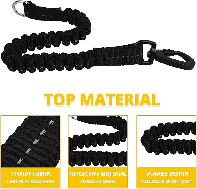 Long Dog Leash 15 FT: Heavy Duty Rope Leashes for Dogs Training with Swivel Lockable Hook Reflective Threads Bungee and Padded Handle - Dog Lead for Large Small Medium Dogs Outside Walking Hiking