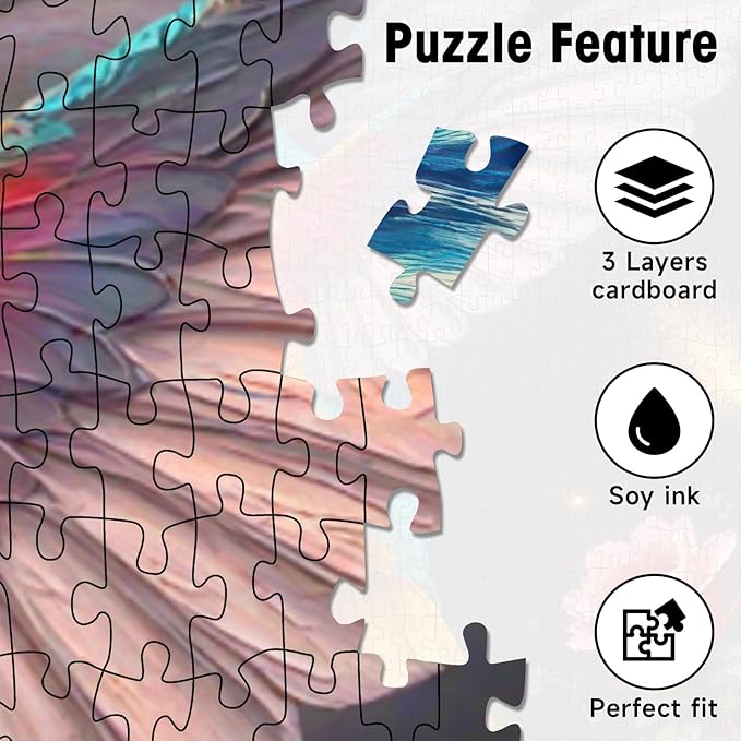 Hummingbird Puzzles for Adults 1000 Pieces, Vibrant Flower Fantasy Art Jigsaw Puzzle with Letters on Back, Flower and Bird Challenging Puzzle, Cardboard, Premium Family Game Decor & Gift(22.8x22.8in)