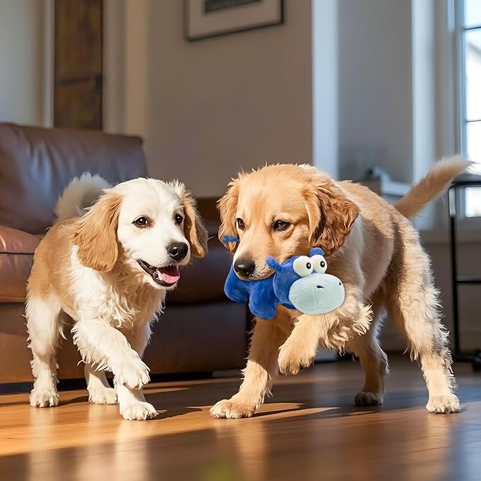 Squeaky Dog Toy Cute Plush Dog Toys Safe Puppy Teething Chewing for Small, Medium, and Large Breed Stuffed Hours of Fun 𝐂𝐮𝐝𝐝𝐥𝐞 𝐁𝐮𝐝𝐝𝐲 𝐟𝐨𝐫 pups-Hippo