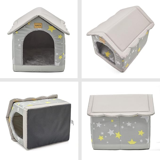 Jiupety Dog House Indoor, XL Size Indoor Dog House for Medium and Large Dog, Warm Cave Sleeping Nest Bed for Cats and Dogs, Gray
