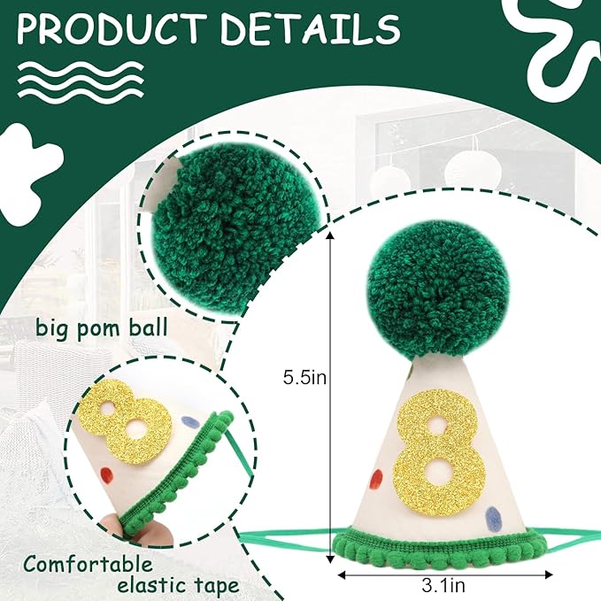 Pet Birthday Hat with Interchangeable Numbers 1-10 | Adjustable Pet Party Cone Hat for Dogs & Cats | Puppy Birthday Photo Props for 1st to 10th Birthday Celebrations (Beige Birtgday Pet Hat)