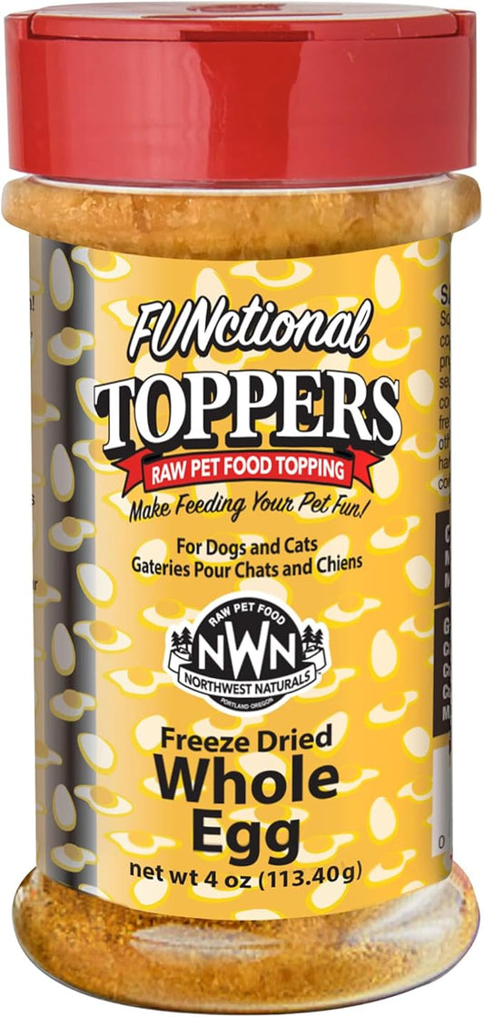 Northwest Naturals Freeze-Dried Whole Chicken Egg Functional Topper - for Dogs & Cats - Healthy, 1 Ingredient, Human Grade Ingredients, All Natural, Proudly Made in USA, 4 Oz (Pack of 1)
