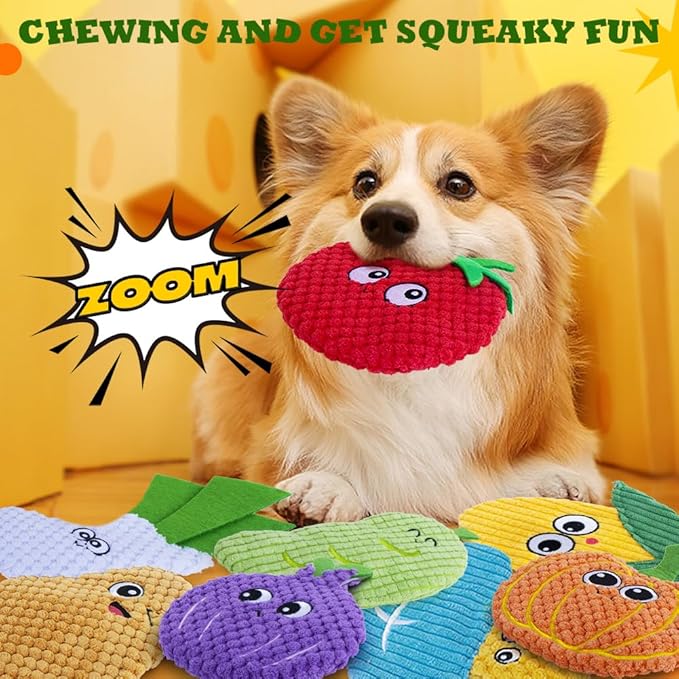 8 Pack Dog Squeaky Toys, Pet Crinkle Toy No Stuffing Dog Chew Toys with Soft, Durable Fabric for Small Medium Breeds, Stuffless Pet Supplies Interactive Puppy Teething Toys to Keep Them Busy