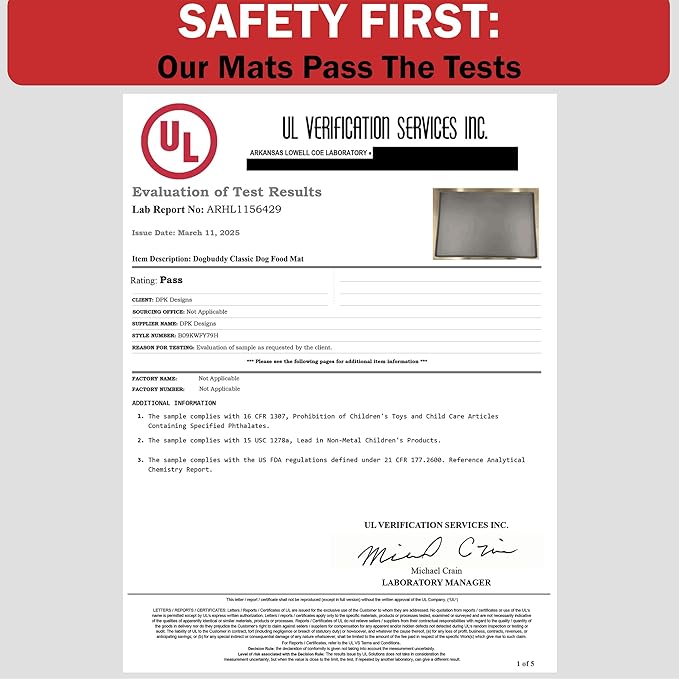 DogBuddy Dog Food Mat – Waterproof Dog Bowl Mat for Food and Water, Silicone Pet Feeding Mats for Floors, Non-Slip Placemat with High Edges for Dogs Bowls, Puppy Essentials (L: 24" x 16", Vanilla)