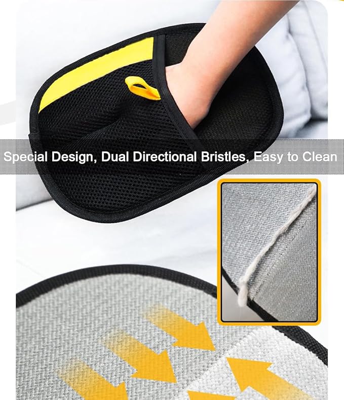 MERRYGOLD 2PCS Pet Hair Removal Glove for Cats and Dogs, Electrostatic Pet Hair Remover Glove, Reusable Magic Brush Pet Hair Remover for Bed, Clothing, Couch, Carpet, Car Seat