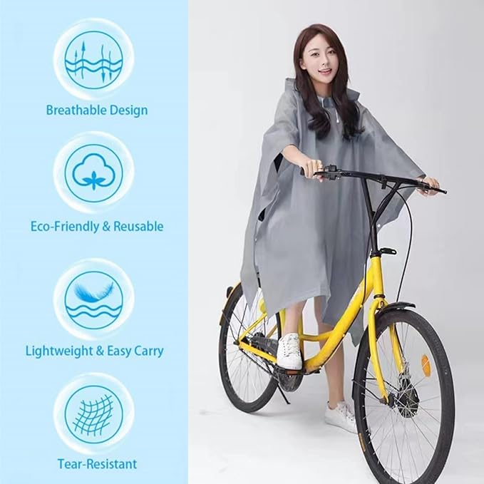 Rain Poncho Raincoats for Adults Reusable - 2-5 Pack EVA Waterproof Rain Coat with Hood, Rain Gear for Women Men