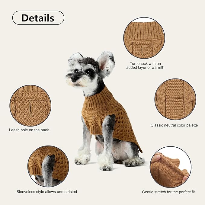 Dog Sweaters for Small Male, Medium Dogs Boy, Girl Female, Puppy Sweater Large Dog Sweaters Pet Clothes Christmas Soft Puppies Clothing Winter Warm Outfit for Cat Apparel(Orange,M)