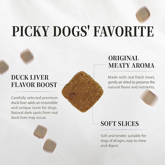 Herz Air-Dried Dog Food Venison & Duck Liver Recipe 1 lb, All-Natural, High-Protein, Grain-Free, Limited Ingredients, Complete & Balanced, Premium Canine Cuisine