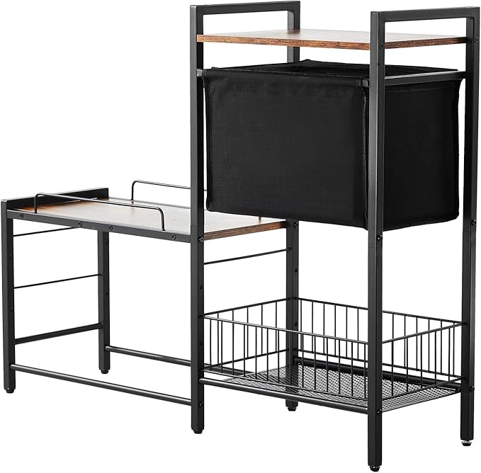 VEVOR Pet Feeding Station with Storage, Elevated Dog Bowls, Raised Dog Bowl Stand, Dog Food Storage and Feeder Station with Storage Shelves, Pet Toy Storage Organizer, for Large Medium Small Dogs