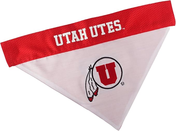 Pets First Collegiate Pet Accessories, Reversible Bandana, Utah Utes, Small/Medium