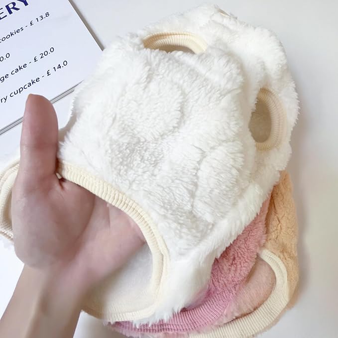 Warm Cat Apparel Cute Fluffy Cat Sweatshirt Cartoon Kitten Winter Coat Pullover Soft Skin-Friendly Knitwear (X-Large, Yellow)