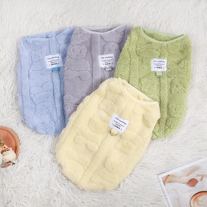 Warm Cat Apparel Cute Fluffy Cat Sweatshirt Cartoon Kitten Winter Coat Pullover Soft Skin-Friendly Knitwear (Large, Yellow2)