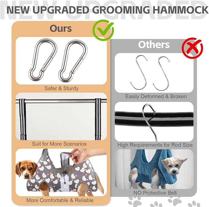 Dog Grooming Hammock for XXL Large Dogs with Nail Clippers/Nail Trimmers, Dog Grooming Harness for Nail Trimming, Pet Grooming Sling Helper