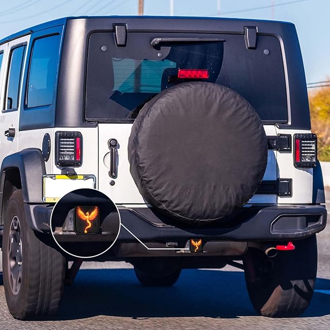 Swono Fire Dragon Rubber Hitch Tube Cover Fairy Animal Flame Dragon Wings Soft Rubber Protects Hitch Tube Rear Trailer Hitch Cover Universal Fits 2" Receivers for Men Women