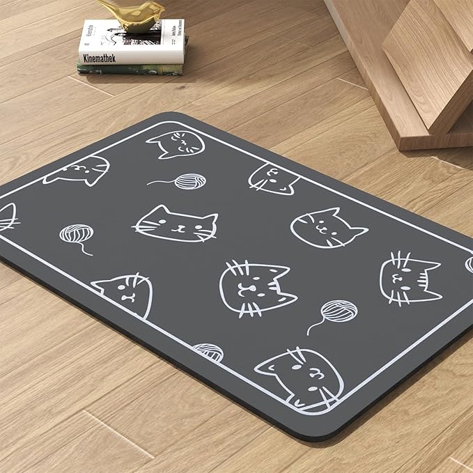 Pet Feeding Mat-Absorbent Dog Mat for Food and Water Bowl-No Stains Quick Dry Water Dispenser Mat-Dog Accessories Pet Supplies-Bowl for Messy Drinkers（Cats,16"x24"
