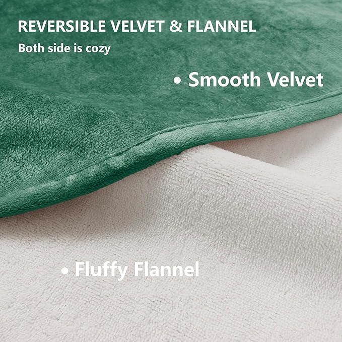 Waterproof Dog Blankets, Washable Pee Proof Pet Blanket for Couch, Soft Reversible Puppy Throw Furniture Protector Cover for Bed Sofa-52"x82",Green+Cream