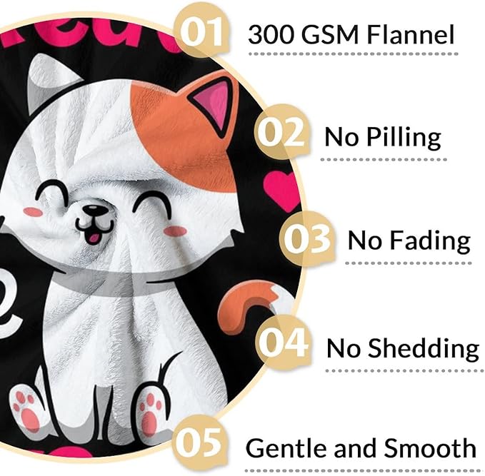 Personalized Cat Blanket Gifts with Name - 60"x80" Cute Throw Blanket for Adults Kids - Pink Soft Plush Throws for Bed, Couch & Travel