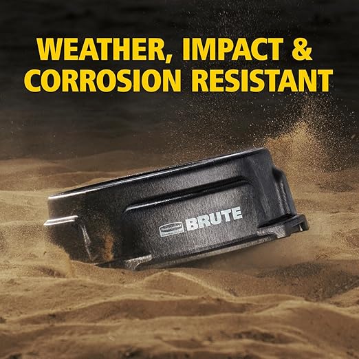 Rubbermaid Commercial Products Brute 1.25-Gallon Tip-Resistant Animal Pan Feeder with Tie-Down Slots, RigidCell Construction, Made in USA for Livestock & Small Animals