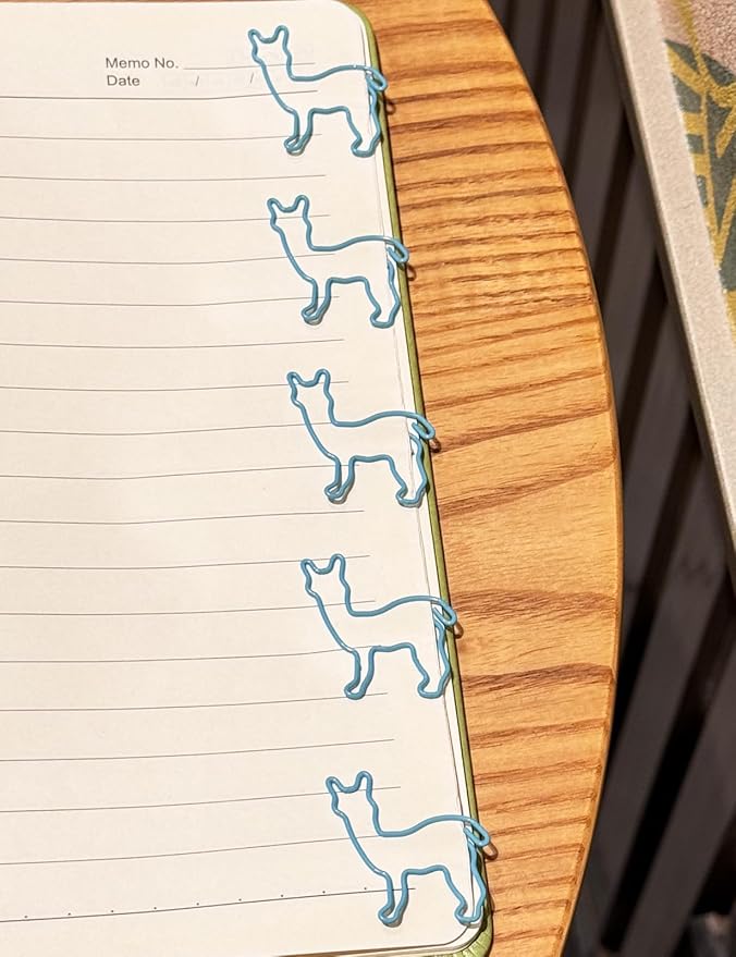 Cute Paper Clips, 60 PCS Alpaca Shaped Paper Clips Animal Bookmarks Clips, Assorted Colors, Fun Office Gifts for Women Men Coworkers Teachers Students Girls Boys, Christmas Gifts