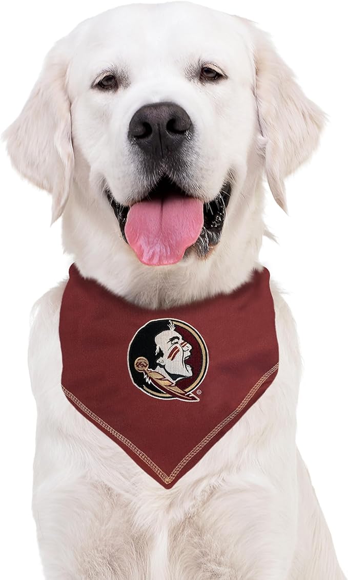 Pets First NCAA Florida State Seminoles Tie Bandana, Large/X-Large. Dog Cat Scarf Bib for Pet. Ultimate Game-Day Party Bandana (FSU-3550-L-XL) (Pack of 2)