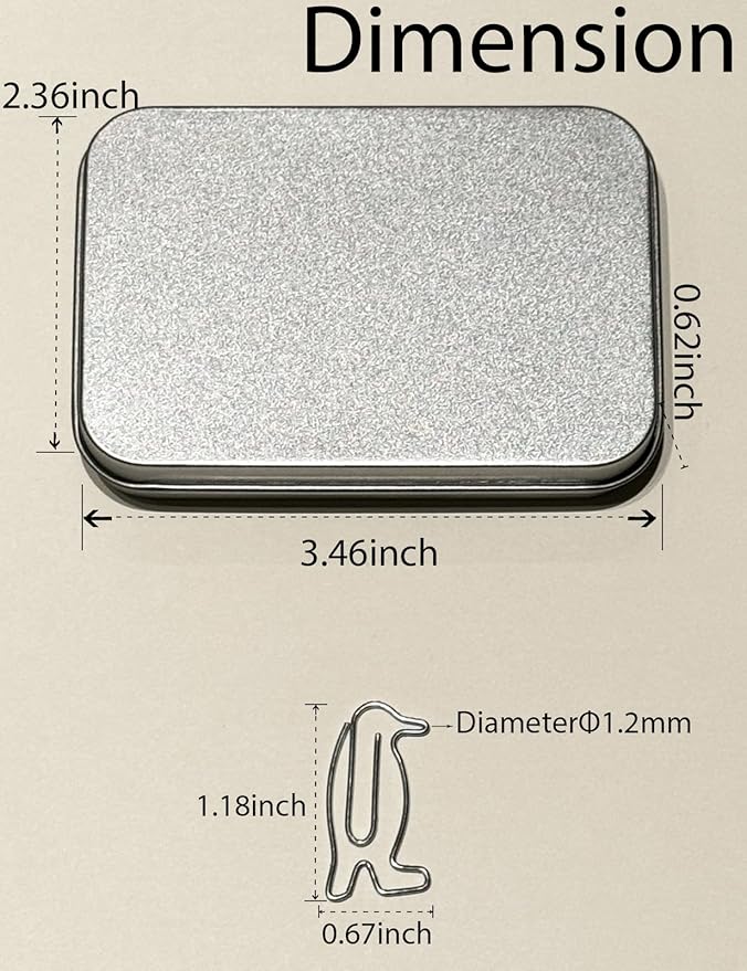 Cute Paper Clips, 60PCS Penguin Shaped Paper Clips Animal Bookmarks Clips, Assorted Colors, Fun Office Gifts for Women Men Coworkers Teachers Students Girls Boys, Christmas Gifts