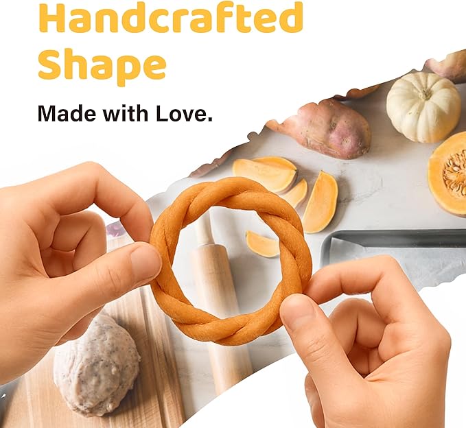 iPaw Turkey Dog Treats, All Natural Human Grade Dog Treat, Suitable for Training chew, US Sourced Raw Material, Hypoallergenic, Rawhide Alternative, Ring (Pumpkin)