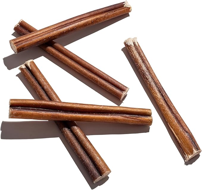 Wild Wolf 6-inch Angus Bully Sticks (8oz./~9-11 Sticks) Healthy, All-Natural, Long-Lasting Dog Chew Bones - Low Odor - Mixed Thickness - Lab-Tested, Hand-Inspected and Packed with Love in The USA
