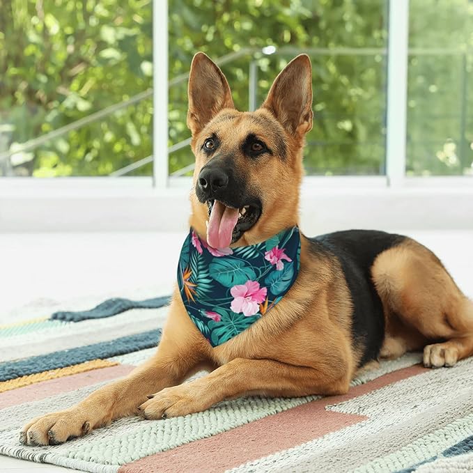 Hawaii Hawaiian Flower Leaf Dog Bandana Scarf Triangle Bibs Pet Accessories Cat Kerchief