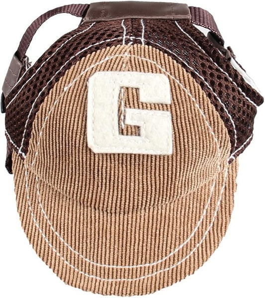 Pet Dog Baseball Cap Sport Cap Hat - Outdoor Hat Sun Protection Summer Cap for Small Medium Large Dog (Small Cap, Brown)