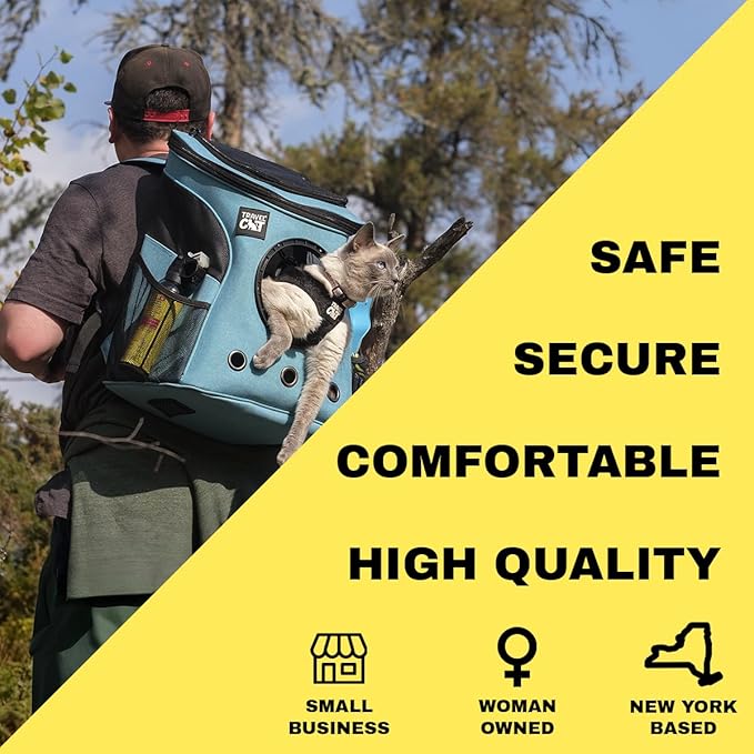 Fat Cat Backpack Carrier - Airline Approved Cat Carrier with Space Capsule Bubble for for Small Cats, Kitten - Premium Aqua Cat Carrier Backpack for Outdoor, Travel, Hiking, Pet Supplies