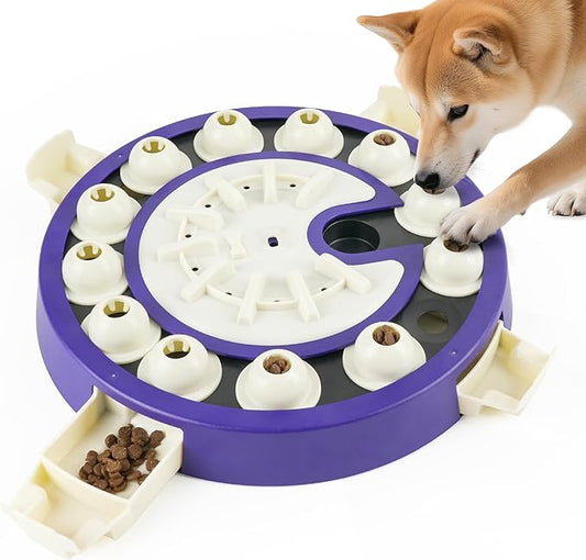 Dog Puzzle Toys 3 Levels, Interactive Cognitive Toy for Smart Dogs, Food Puzzles Game for IQ Training Brain Mental Stimulation, Slow Feeder Treat Dispenser for Large Medium Small Dogs