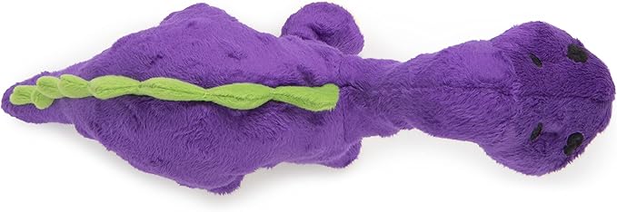 goDog Dinos Bruto Squeaky Plush Dog Toy, Chew Guard Technology - Purple, Small