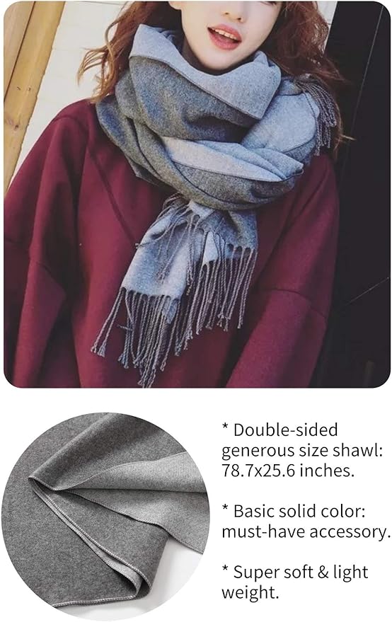 Jeelow Womens Pashmina Shawl Wrap Scarf - Elegant Dressy Evening Poncho Cape for Formal and Wedding Outfits