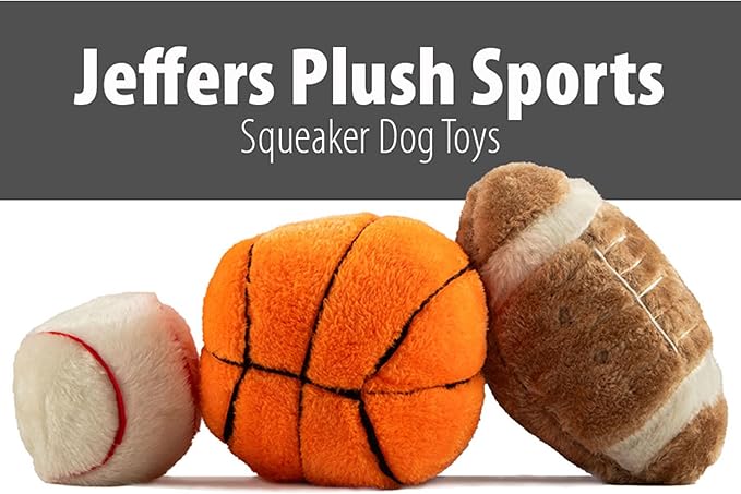 Jeffers Pet Sporty Pup Plush Baseball Squeaker Dog Toy, 4" - Soft Interactive Plush Ball for Dogs & Puppies, Indoor Play, Fetch, Cuddle, Interactive Fun, Birthday, Holiday, Christmas, Halloween
