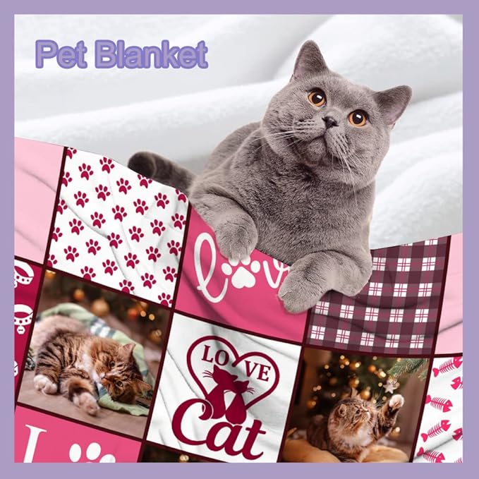 Personalized Pet Blanket Custom Pet Blanket Name Photo Personalized Puppy Pet Blanket Gift for Dogs Cats Lovers Mom Dad Soft Cozy Fleece Throw Blanket for Bed Sofa Travel Large 80"x60" for Adults