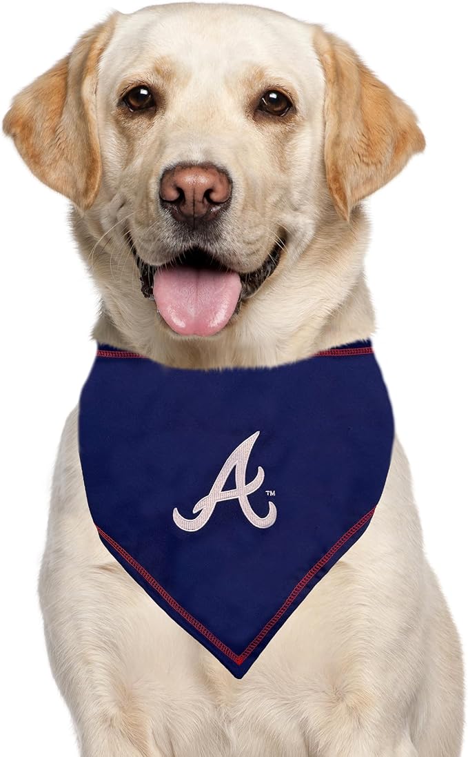 Pets First MLB Atlanta Braves TIE Bandana, Large/X-Large. Dog Bandana Scarf Bib for Pet Cat Dog. The Ultimate Game-Day, Party Bandanna, Birthday Event