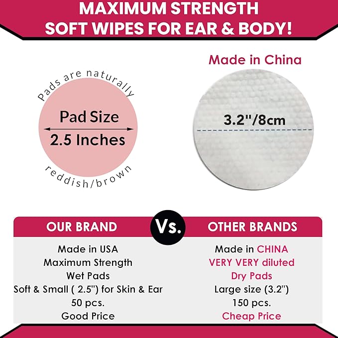 Chlorhexidianes Wipes for Dogs, Cats and Horses (Made in U.S.A) (USA) (Ketoconazole & Chlorhexidine Wipes, 50 Count)