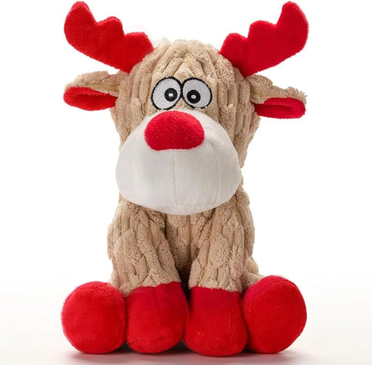 Dog Christmas Toys, Plush Chew Toys for Large Dogs, Funny Reindeer Squeaky Dog Toy with Crinkle Paper, Gifts for Dogs, Plsuh Dog Toy for Small, Middle, Large Breed, Interactive Pet Toys