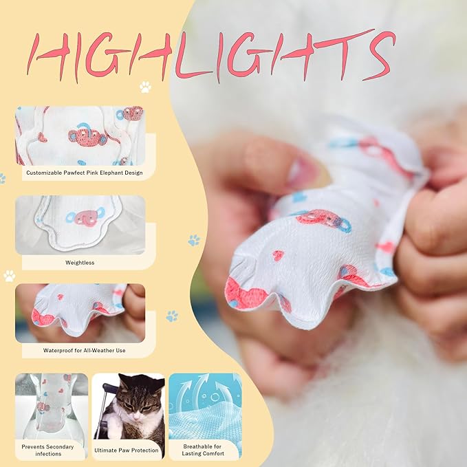 Disposable Dog Booties for Dog Cats, Pet Booties Waterproof and Breathable with Adjustable Bandage,Unstoppable Paw Protectors for Dogs Cats, 20 Counts(S)