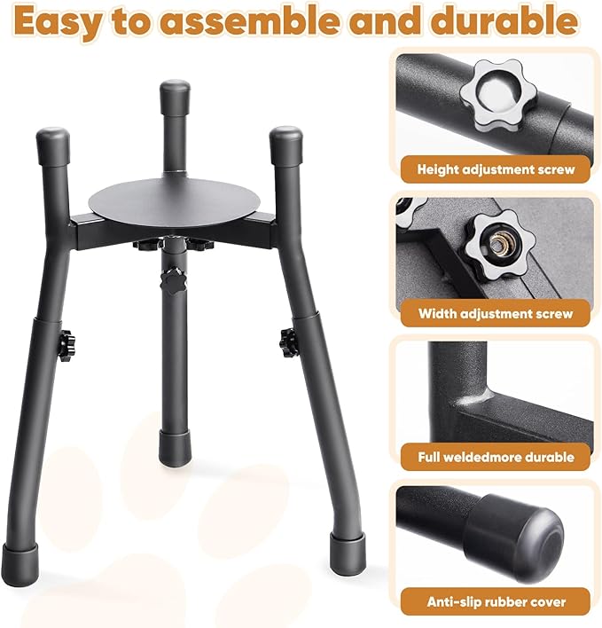 Elevated Dog Bowls, Adjustable Metal Raised Dog Bowl Stand For Medium & Large Dogs, Raised Dog Bowl,Dog Bowl Stand,Dog Food Bowl Stand,Adjustable Wide 6.3"-10.2",3 Height Adjustment(Bowl Not Included) (W 6.3"-10.2", H 8.8'',10.8",12.5", 1 PACK)