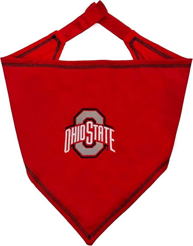 NCAA Ohio State Buckeyes Tie Bandana, Large/x-Large. Dog Bandana Scarf Bib for Pet Cat Dog. The Ultimate Game-Day, Party Bandana