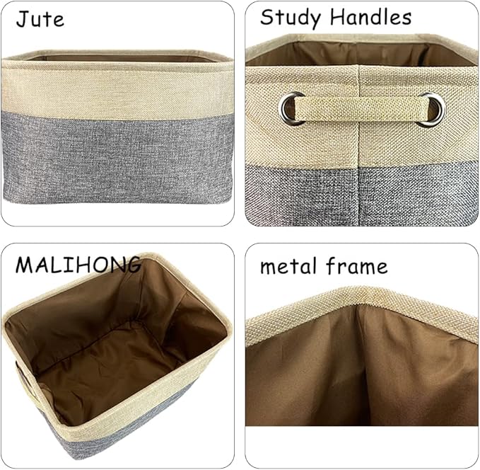 Custom Dog Cat Toy Storage Basket with Pet's Name Sturdy Foldable Collapsible Storage Bin Box with Handles for Organizing Pet Stuffs, Toys, Clothes,( Grey and White), 15" x 9.8" x 9"