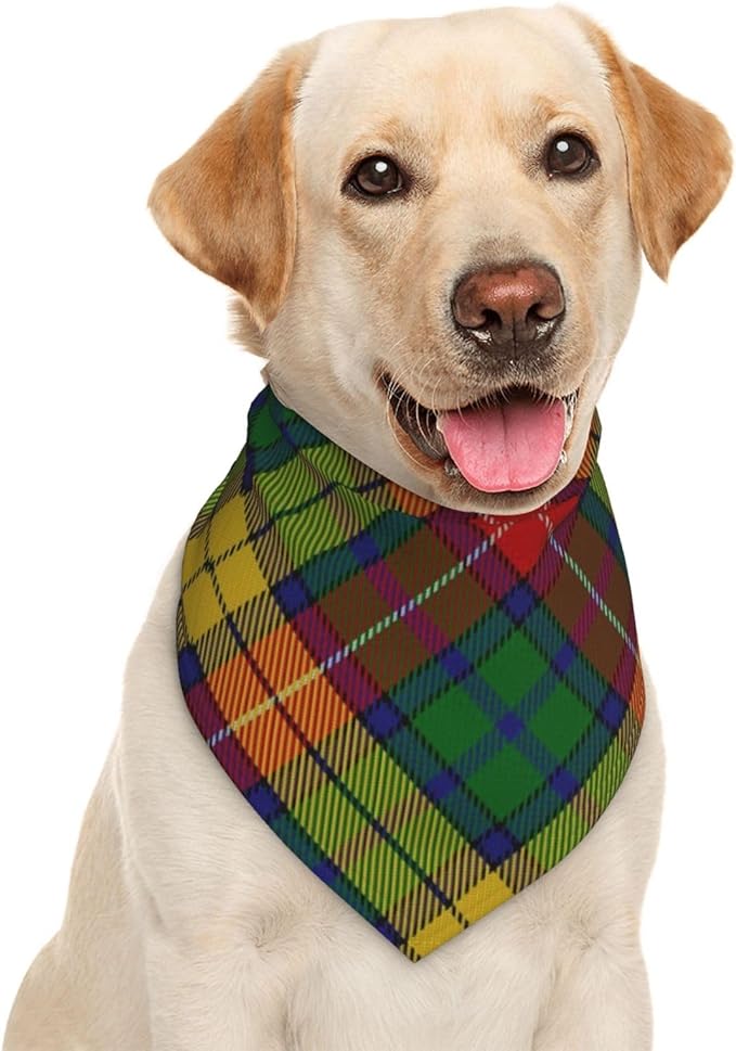 Scots Style Clan Buchanan Tartan Plaid Dog Bandana Scarf Triangle Bibs Pet Accessories Cat Kerchief