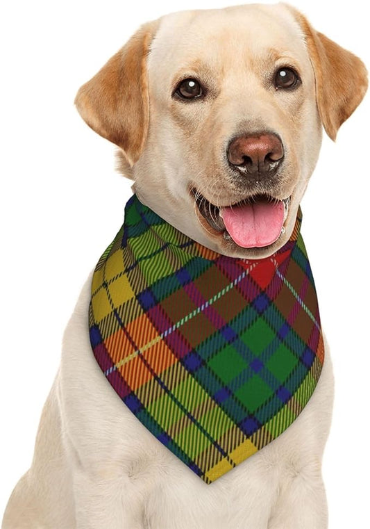 Scots Style Clan Buchanan Tartan Plaid Dog Bandana Scarf Triangle Bibs Pet Accessories Cat Kerchief