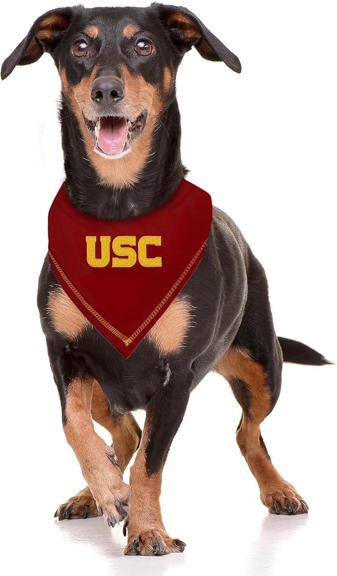 Pets First NCAA USC Trojans TIE Bandana, Size Large/X-Large. Dog Bandana Scarf Bib for Pet Cat Dog. The Ultimate Game-Day, Party Bandana (Pack of 2)