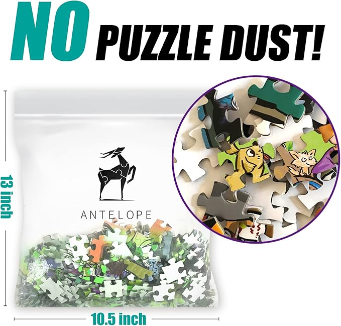 Antelope 2 in 1 1000 Piece Puzzle Bundle - Dog Park - 1000 Piece Jigsaw Puzzle Bundle with Cat Castle - 1000 Piece Jigsaw Puzzle